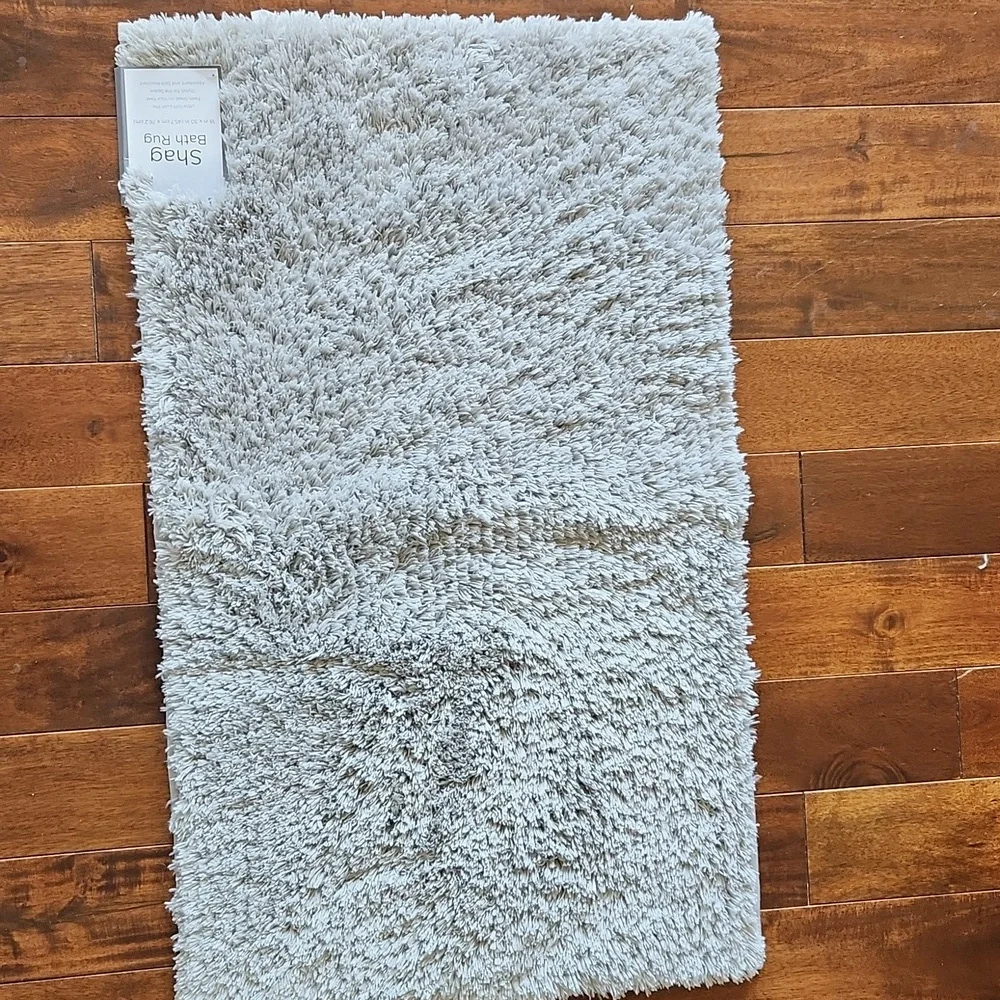 Shag Bath Rug‎ Mat Gray Non Skid 18x30 Soft